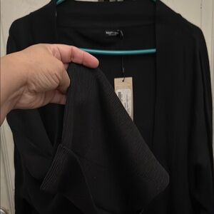 Nadty Gal long, thick knit duster length cardi sweater, straight cuffed sleeves